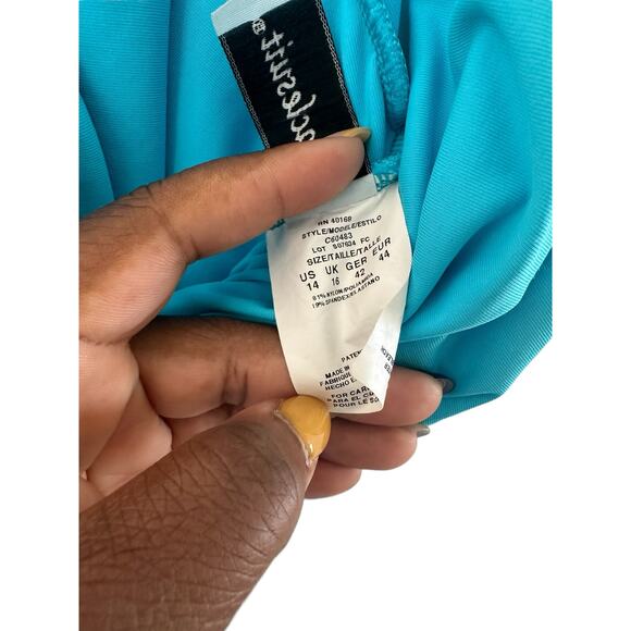 Miraclesuit Light Blue Twist Front Swim Tankini Top Size 14 Style‎ C60483 - Picture 3 of 13